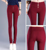 Button Leggings Skinny Leggins Women Pencil Trousers Plus Size High Waist Legging Slim Ladies Pantalones Female Clothes
