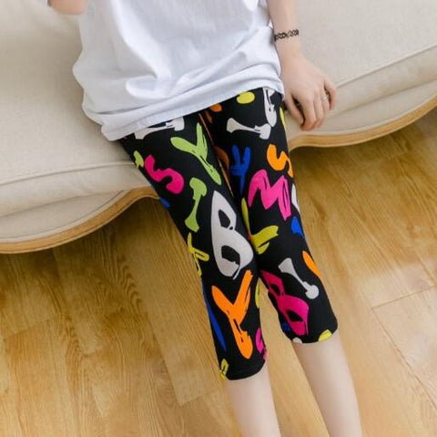 Floral Printing Capris Leggings Lady's Casual Stretched Graffiti Tie dyed Elastic Cropped Trousers Summer Women Legging