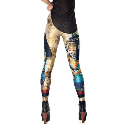 Vintage Trousers Fashion Cleopatra Leggings Digital Printed Sexy Women Legging Plus Size Egypt Pharaoh Pattern Leggings