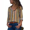 Women Striped Business Casual Blouse Tops Female 2022 Summer Autumn Long Sleeve Print High Street Loose Tee Shirts