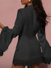 VONDA 2023 Femme V Neck Lace Lapel Suit Blazer Female Casual Ol Style Overcoats Women Spring Long Sleeve Coat Oversized
