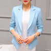 Rushed Hot Notched Single Button Blazer Women 2022 Spring Autumn Sleeve Jacket And Coat Slim Solid Suit Ladies Blazers
