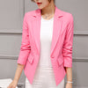 Rushed Hot Notched Single Button Blazer Women 2022 Spring Autumn Sleeve Jacket And Coat Slim Solid Suit Ladies Blazers