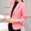 Rushed Hot Notched Single Button Blazer Women 2022 Spring Autumn Sleeve Jacket And Coat Slim Solid Suit Ladies Blazers