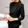 Rushed Hot Notched Single Button Blazer Women 2022 Spring Autumn Sleeve Jacket And Coat Slim Solid Suit Ladies Blazers