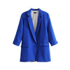 women basic notched collar solid blazer beading pearl pockets candy colors female retro casual outwear chic tops CA005