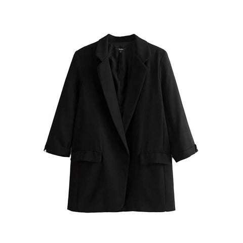 women basic notched collar solid blazer beading pearl pockets candy colors female retro casual outwear chic tops CA005