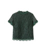 women cute lace crop tops short sleeve casual o neck blouses back zipper ladies fashion candy colors shirts blusas