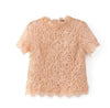 women cute lace crop tops short sleeve casual o neck blouses back zipper ladies fashion candy colors shirts blusas