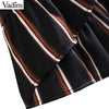women sexy halter striped dress bow tie sashes ruffled sleeveless elastic waist ladies chic mini dresses vestidos QZ3722