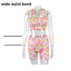 Vamos Todos 2023 Floral Print Outfits For Women Beach Outfit Two Piece Set Tracksuits Sport GYM Yoga Leggings Short Summer Pants