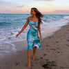 Vamos Todos 2022 Summer  Pink Printing Camis Top Sexy Slip Dresses Party Club Backless Women Clothes Office Elegant Dress