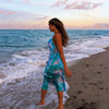 Vamos Todos 2022 Summer  Pink Printing Camis Top Sexy Slip Dresses Party Club Backless Women Clothes Office Elegant Dress