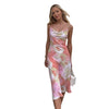 Vamos Todos 2022 Summer  Pink Printing Camis Top Sexy Slip Dresses Party Club Backless Women Clothes Office Elegant Dress