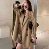 Vangull 2022 Autumn Blazer Women Single Breasted Oversized Suit Jacket Office Ladies Loose Plus Size Long Sleeve Out Wear Blazer