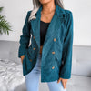 Vangull Spring Green Woman Blazers Long Sleeve Double Breasted Suit Jacket Female INS Lapel Loose Ladies Blazers