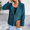 Vangull Spring Green Woman Blazers Long Sleeve Double Breasted Suit Jacket Female INS Lapel Loose Ladies Blazers