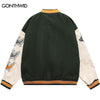 Varsity Baseball Bomber Jacket Hip Hop Embroidery Furry Shark Patchwork Leather Coats Harajuku Casual College Jacket Streetwear