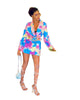 Vavcy 2022 spring tie dye front button up notched OL blazer