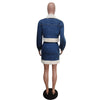Vavcy 2022 winter skirt suits denim + velvet jacket + skirt sweetie hear warmth women set