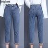 Velvet Jeans Pants For Women Winter Wear Mom Straight Denim Pants With Fleeces Ladies Thick Warm Female Pencil Denim Trousers