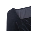 Velvet Women Dress  Autumn Winter Long Sleeve Square Collar Mini Short Dresses  Bodycon Modis Soild Split Dress Femme