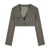 Vest Shirt Blouse Skirt Suits Girl College Style Plaid Suit Pleated Mini Skirt Female Sexy Korean Sexy Jacket Blazers Coat A5R