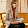 Vimly Autumn Elegant Blazers and Jackets Women Notched Double Breasted Slim Suit Vintage Female Coat F1722