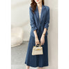 Vimly Blazer Coat Pleated Skirt Suit 2023 Autumn Winter Business Office Ladies Two-piece Skirt Set Female Clothing V5883