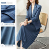 Vimly Blazer Coat Pleated Skirt Suit 2023 Autumn Winter Business Office Ladies Two-piece Skirt Set Female Clothing V5883