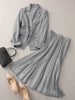 Vimly Skirt Suits Women 2023 Office Lady Temperament Delicate Slim Commuter Blazer Gauze Design A-line Skirt V5752