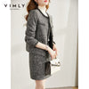 Vimly Winter Short Blazer Elegant Office Lady Tweed Jacket High Waist A-line Mini Skirt Retro Female Two Piece Set F9229