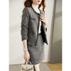 Vimly Winter Short Blazer Elegant Office Lady Tweed Jacket High Waist A-line Mini Skirt Retro Female Two Piece Set F9229