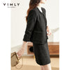 Vimly Winter Short Blazer Elegant Tweed Jacket Women Clothing Set High Waist A-line Mini Skirt Retro Female Two Piece Set V0399