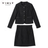 Vimly Winter Short Blazer Elegant Tweed Jacket Women Clothing Set High Waist A-line Mini Skirt Retro Female Two Piece Set V0399