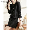 Vimly Winter Short Blazer Elegant Tweed Jacket Women Clothing Set High Waist A-line Mini Skirt Retro Female Two Piece Set V0399