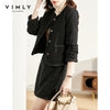 Vimly Winter Short Blazer Elegant Tweed Jacket Women Clothing Set High Waist A-line Mini Skirt Retro Female Two Piece Set V0399