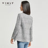 Vimly Women Blazers Autumn Spring Elegant Lapel Single Button Tweed Jacket Slim Business Casual Coat Female F3728