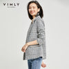 Vimly Women Blazers Autumn Spring Elegant Lapel Single Button Tweed Jacket Slim Business Casual Coat Female F3728