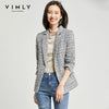 Vimly Women Blazers Autumn Spring Elegant Lapel Single Button Tweed Jacket Slim Business Casual Coat Female F3728