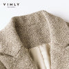 Vimly Women's Blazer 2023 Striped Notched Single Button Wool Jacket Office Ladies Work Wear Coats Female Outwear F3136