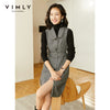 Vimly Women's Vest Dress Striped Single Breasted Pockets Wool Dresses Winter Female Vestidos Office Lady Work Wear F3665