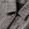 Vimly Women's Vest Dress Striped Single Breasted Pockets Wool Dresses Winter Female Vestidos Office Lady Work Wear F3665