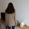 Vintage Blazers Womens British Style Simple Solid Long Sleeve Casual Loose Lady Outerwear Fashionable Single Breasted Femme