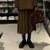 Vintage Brown Suit Coats Midi Skirt women Sets 90s Retro Blazer Turndown Collar Button-up Jackets Women Autumn Pleated Dress