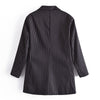 Vintage Casual 2022 Autumn Woman Out Wear Slim Striped Loose Blazer Suit Coat Office Ladies Chic Top