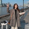 Vintage Casual Women'S Green Plaid Blazer Single Button Office Ladies Jacket Coat 2023 Double Breasted Long Sleeve Blaze