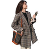 Vintage Casual Women'S Green Plaid Blazer Single Button Office Ladies Jacket Coat 2023 Double Breasted Long Sleeve Blaze