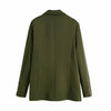 Vintage Dark Green Women's Skirt Suits 2023 for Office Lady Double Breasted Blazer Jacket Mini Skirt High Street Workwear