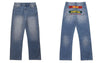 Vintage Denim Jeans Streetwear Hip Hop Letter Print Distressed Baggy Straight Jean Pants Summer Casual Loose Trousers